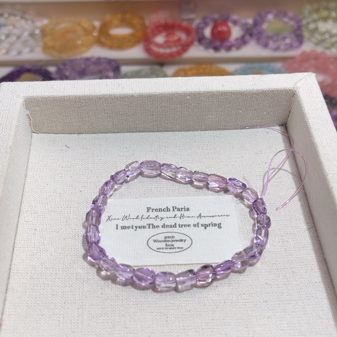 未镶嵌水晶手串紫水晶切割面单圈