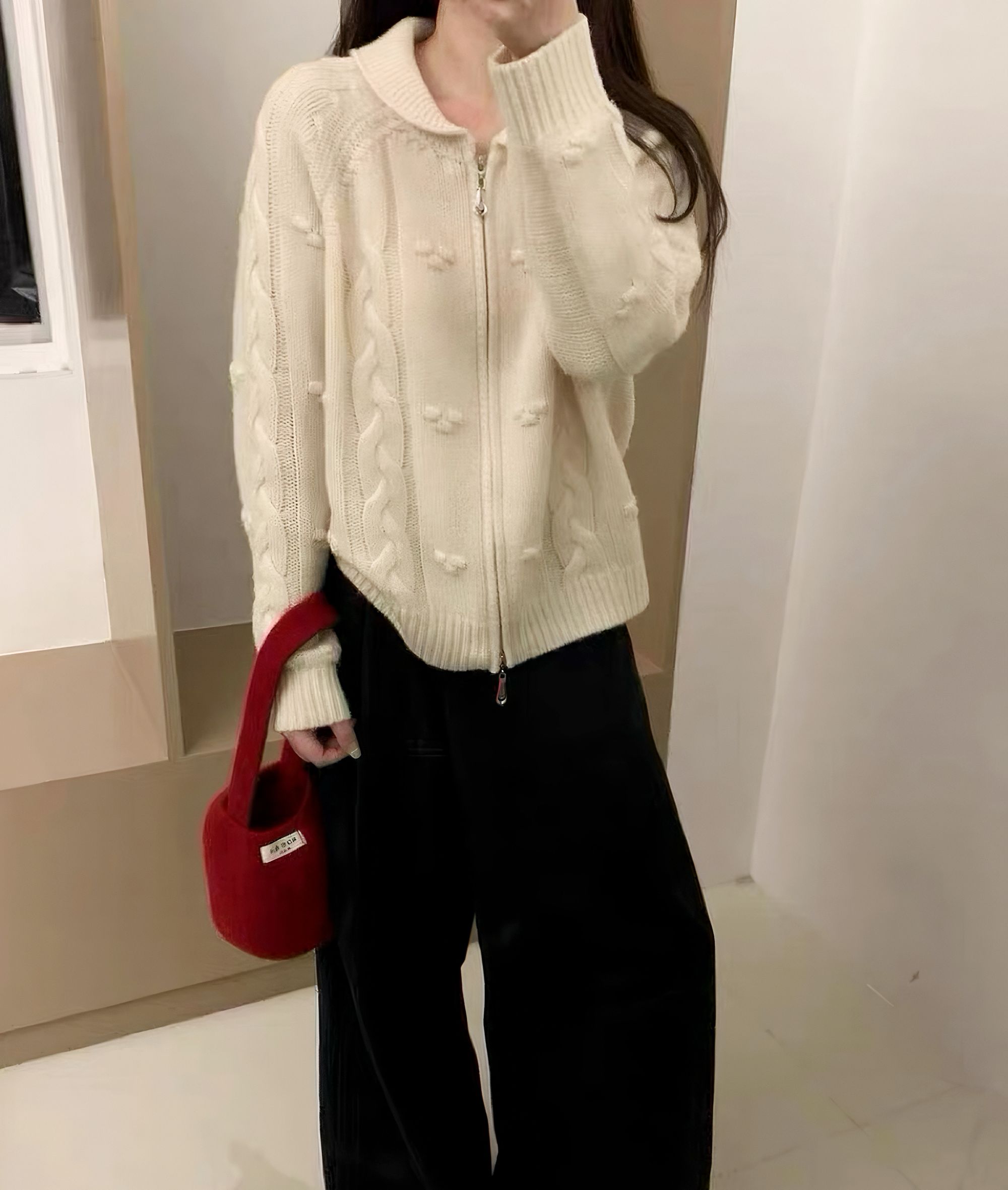 【娃娃领开衫】韩系百搭娃娃领开衫