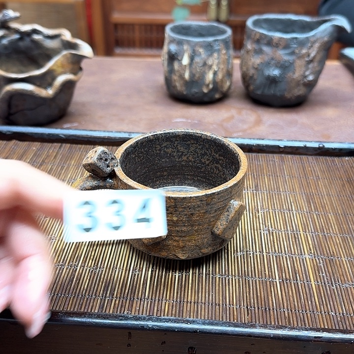 纯手工制作粗陶茶具