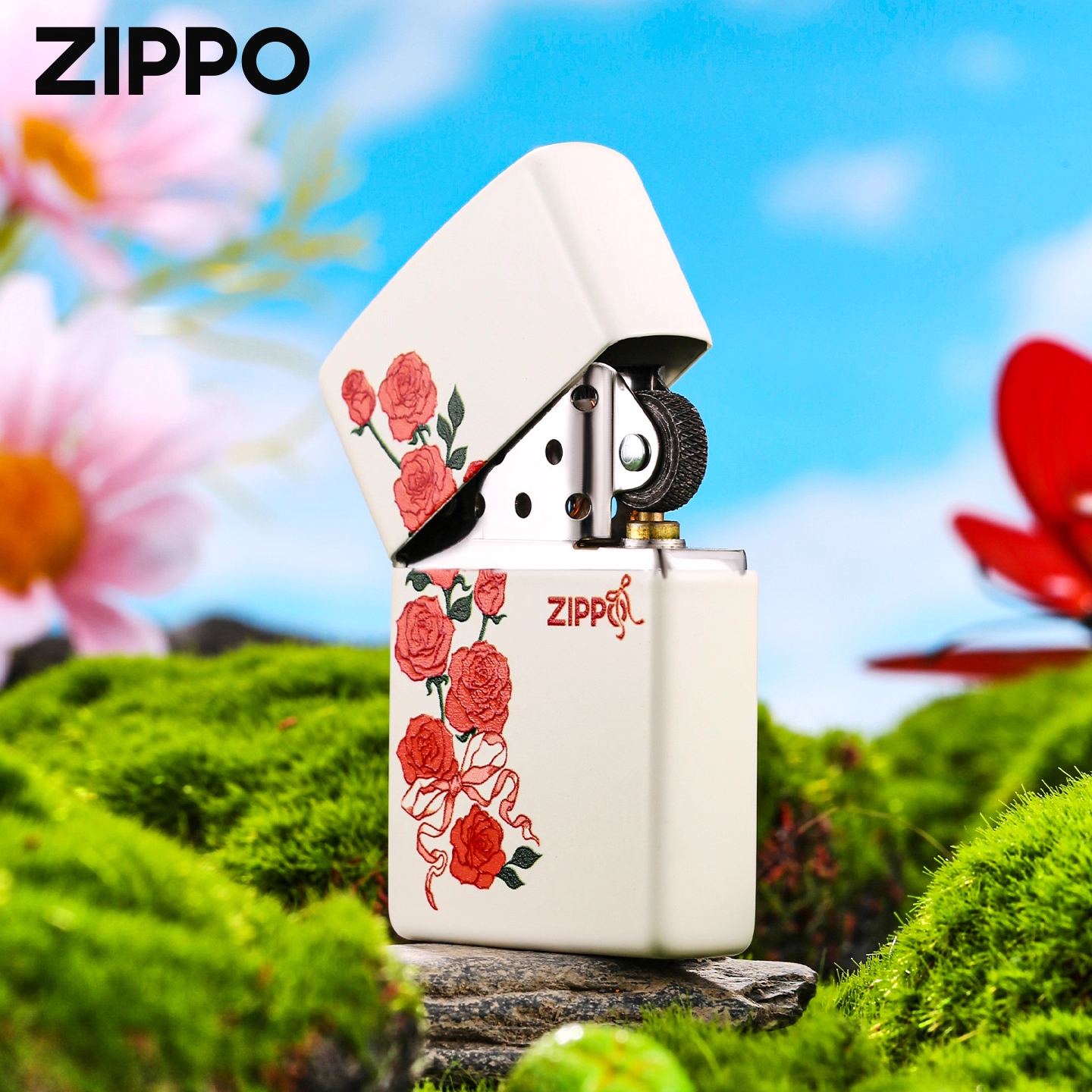 zippo正品打火机 玫瑰商标官方旗舰防风煤油送男朋友礼物DYX1H1商品图