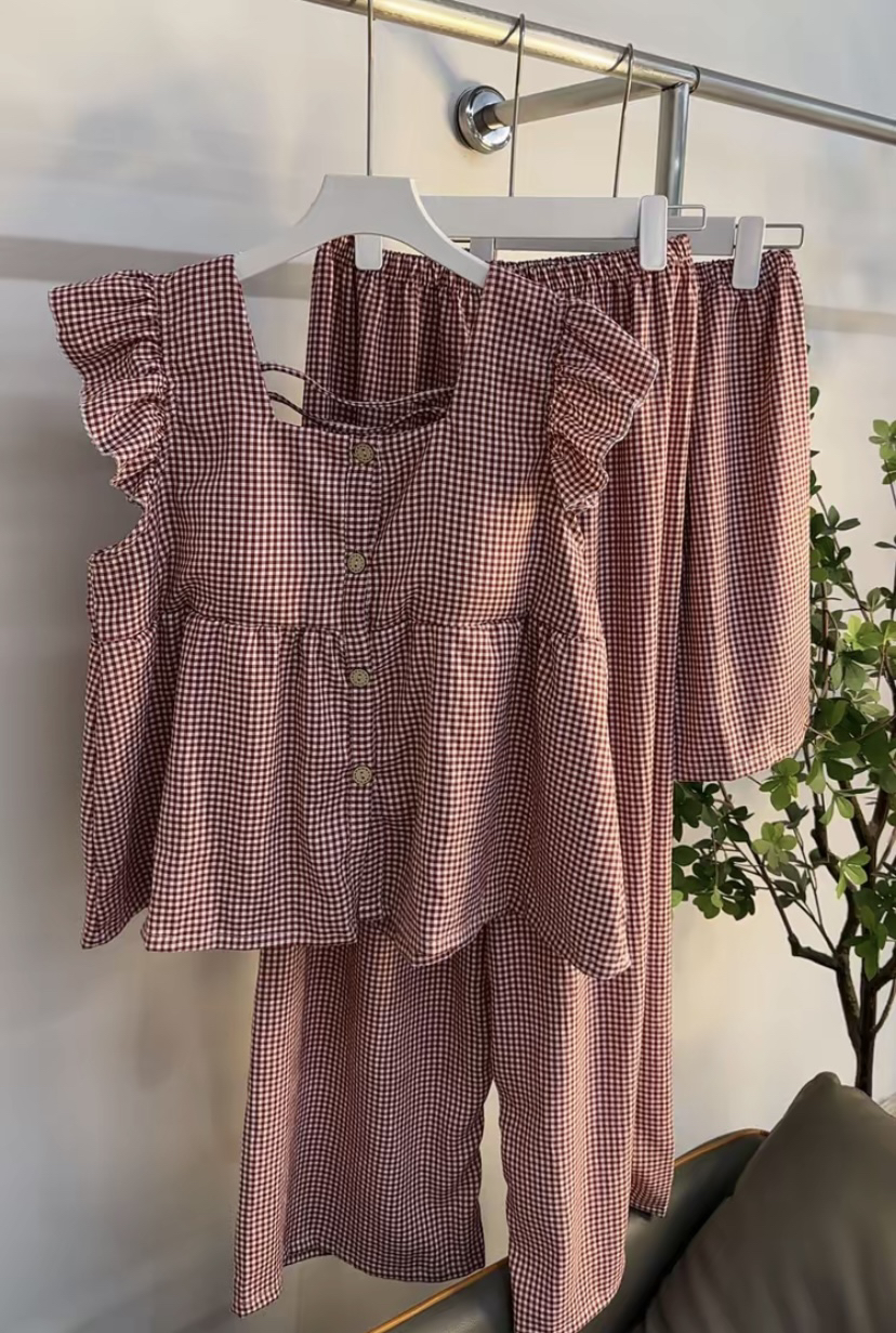 【2025新款】小飞袖套装夏季睡衣女小清新7209