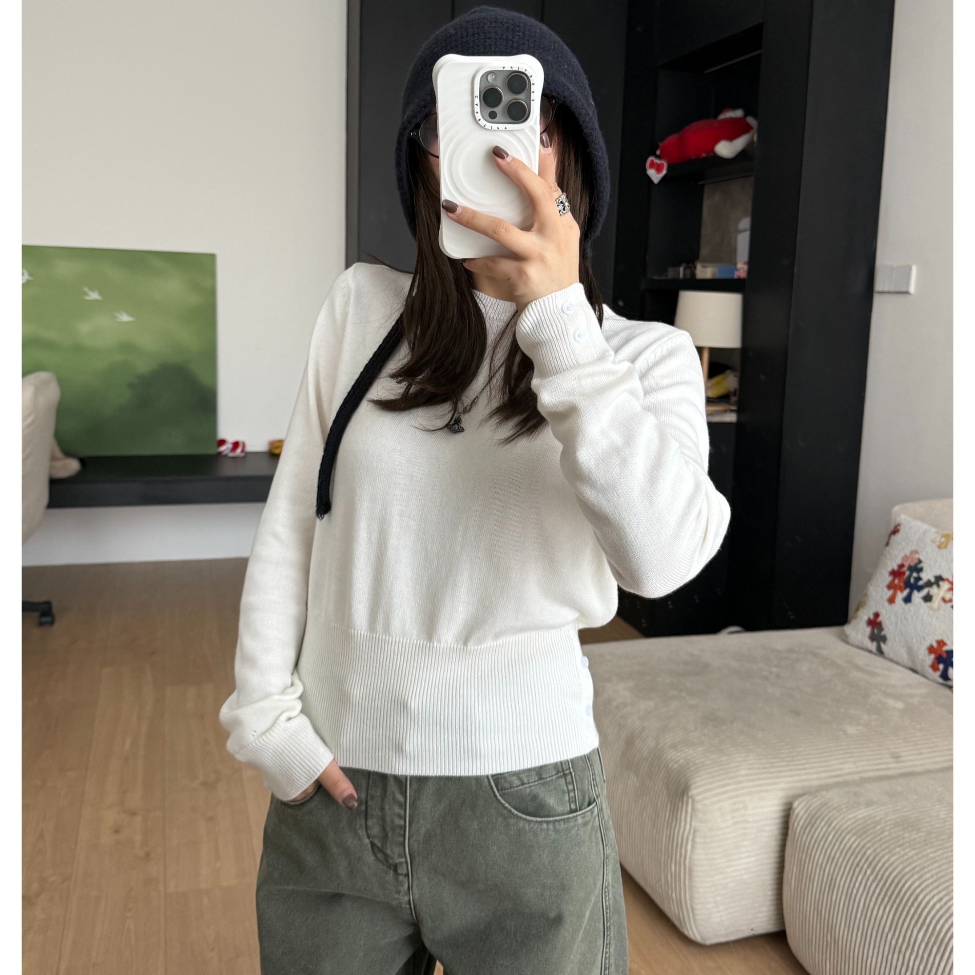 【掐腰针织衫】秋冬季修身长袖毛针织打底衫【B7953】