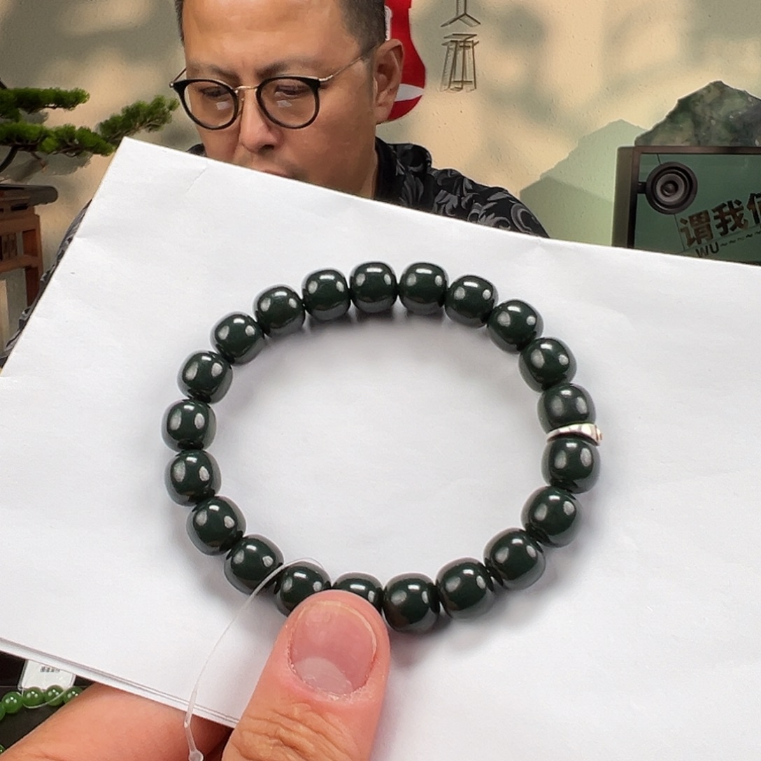和田玉未镶嵌手链卡10mm