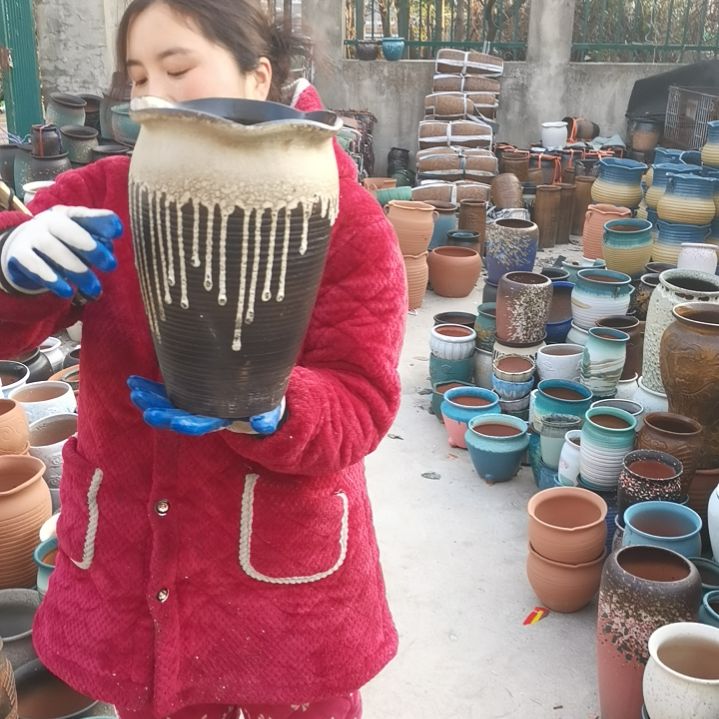 红陶口20高31一个盆