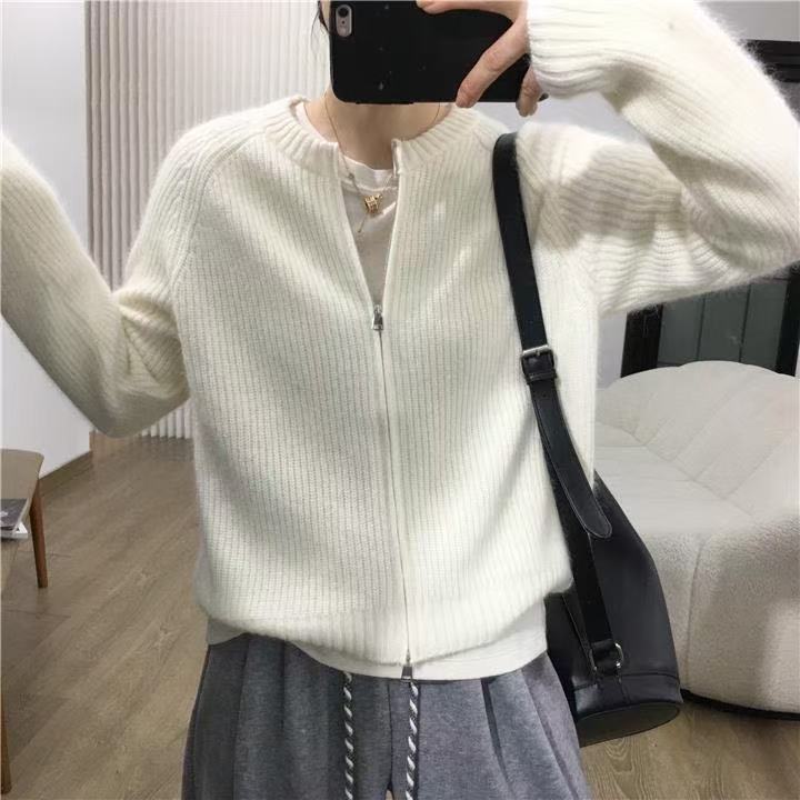 七言家  巨软！牛奶白双拉链毛衣开衫2
