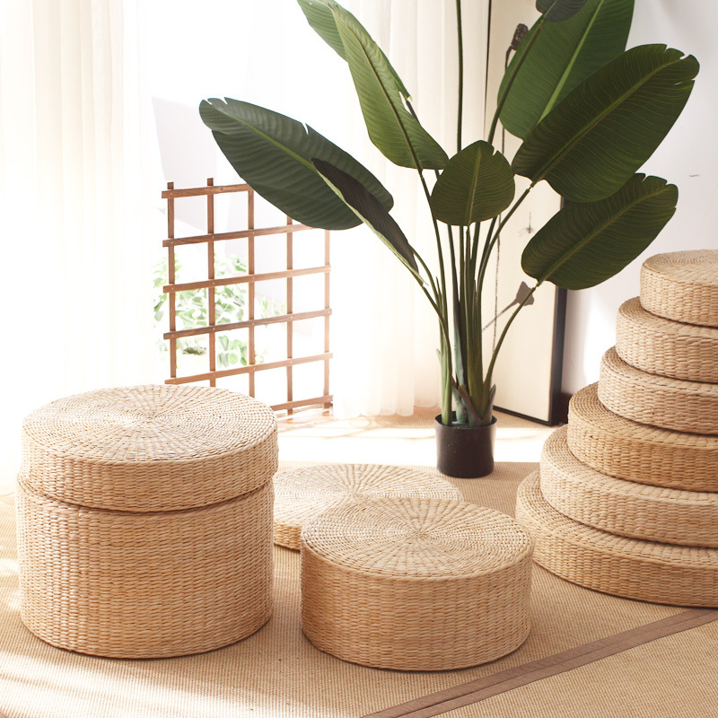 厂家批发日式草编蒲团坐垫加厚圆形榻榻米垫子拜佛禅蒲草 打坐垫