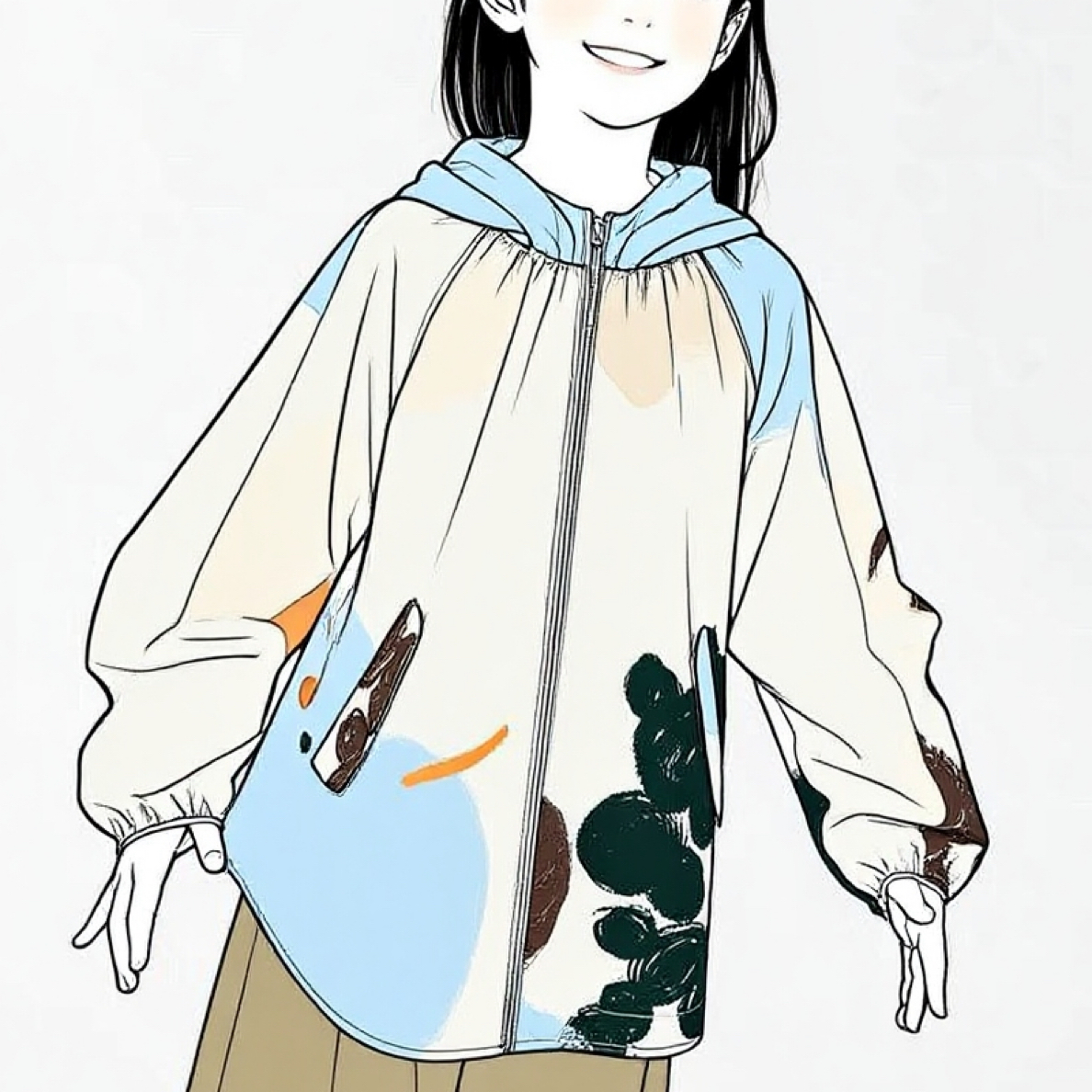 满印女童连帽外套【预】