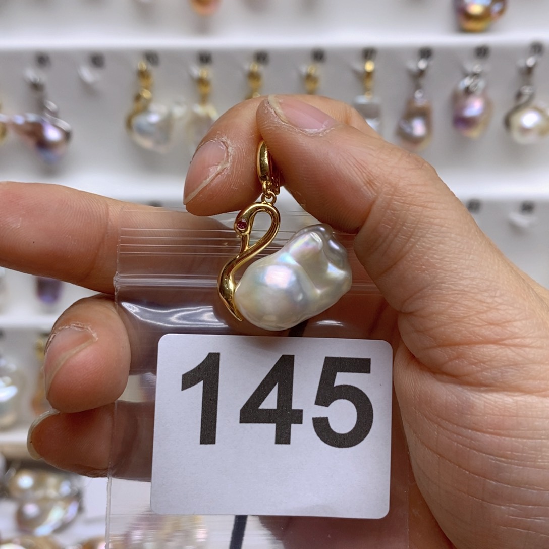 淡水珍珠颈饰银S925镶嵌145