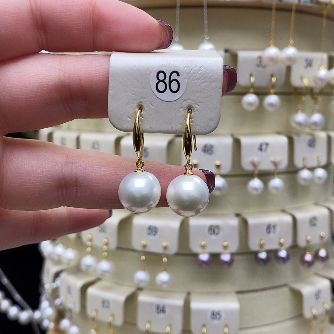淡水珍珠耳饰银S925镶嵌