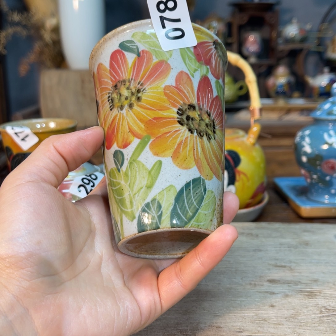 陶壶素浅陶瓷手工手绘