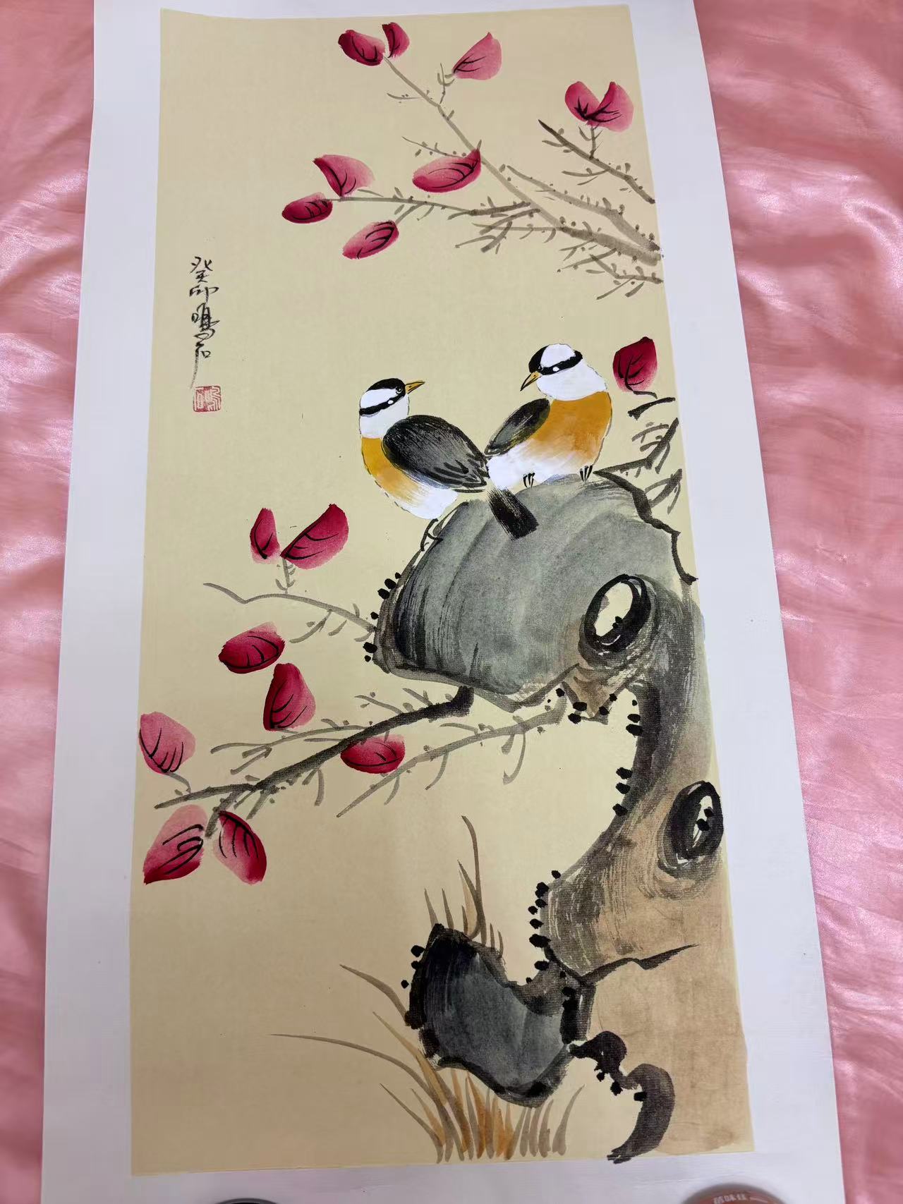源艺文化手绘花鸟图