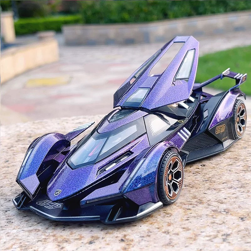 1/24兰博基尼V12合金车模型仿真超跑汽车男孩金属玩具车收藏摆件