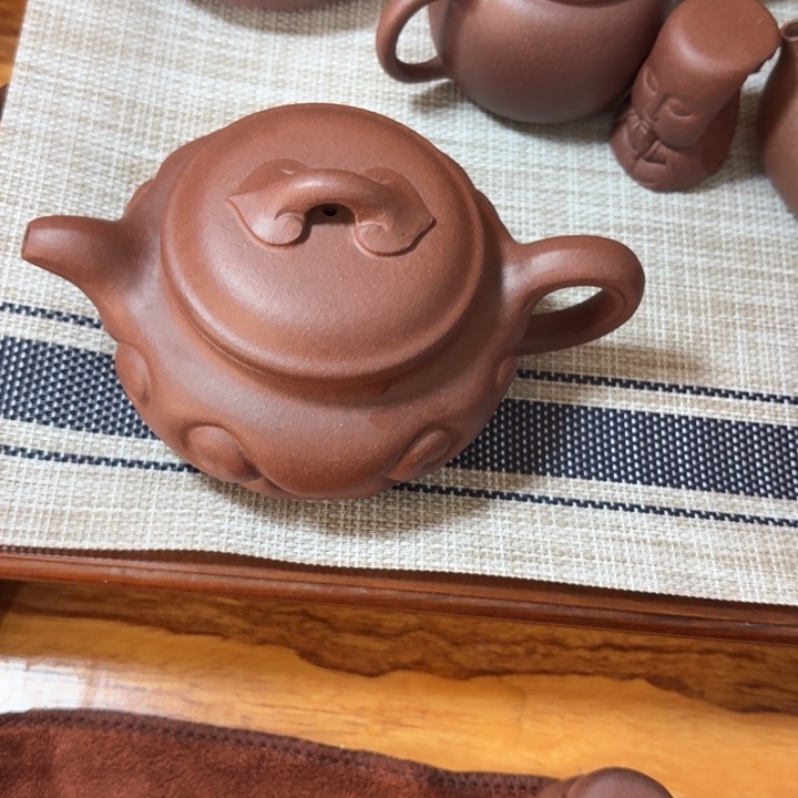 紫泥底槽青仿古如意300cc