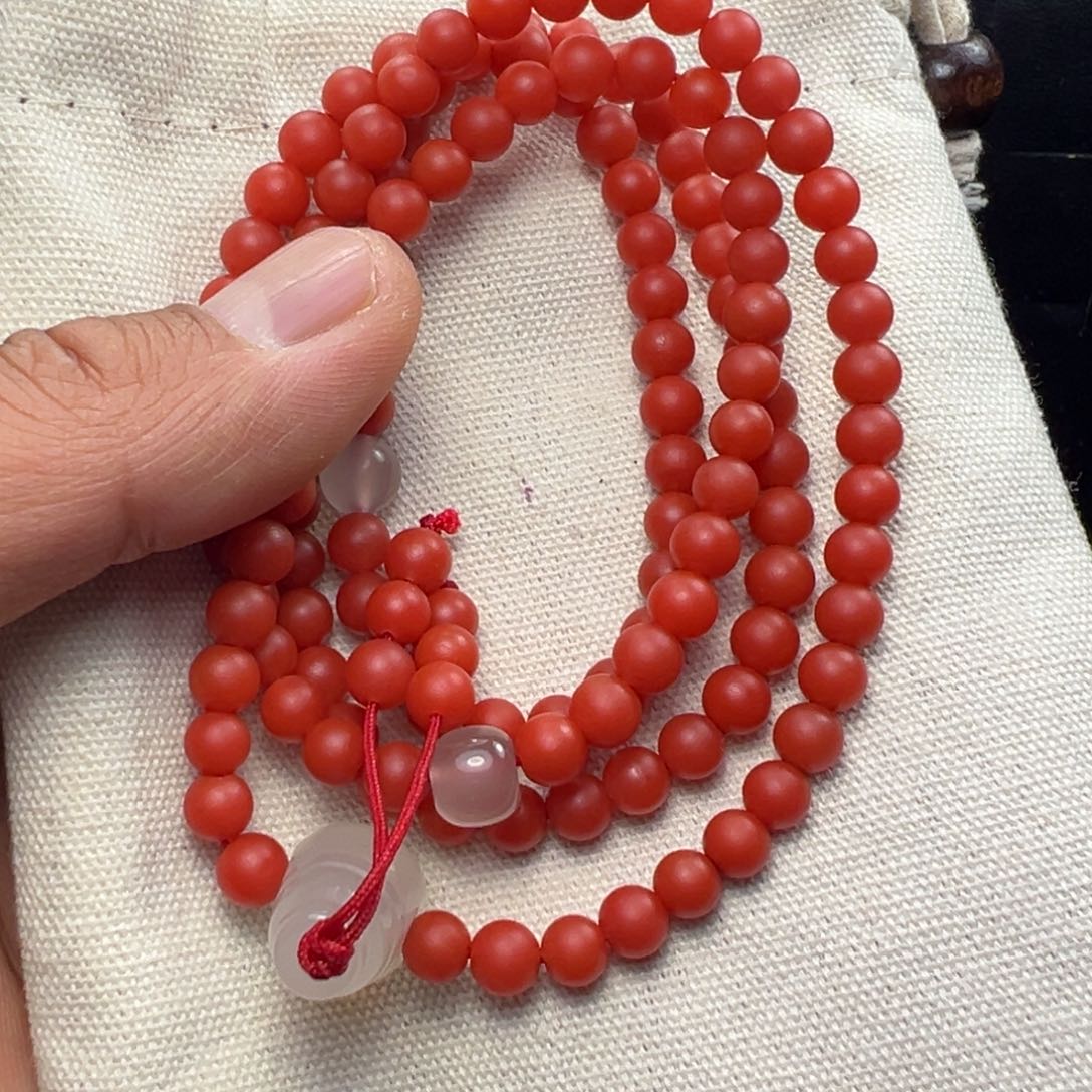 南红玛瑙大黑洞珠子合金半*烟