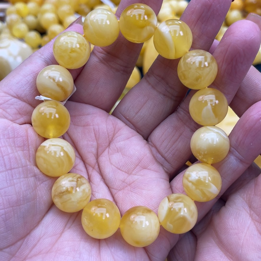 琥珀裸石未镶嵌琥珀蜜蜡13m m