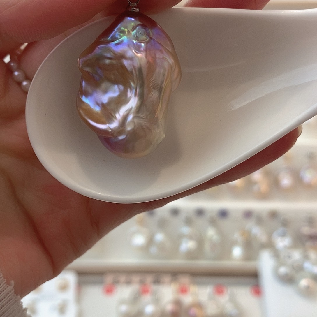 淡水珍珠颈饰银S925镶嵌到****