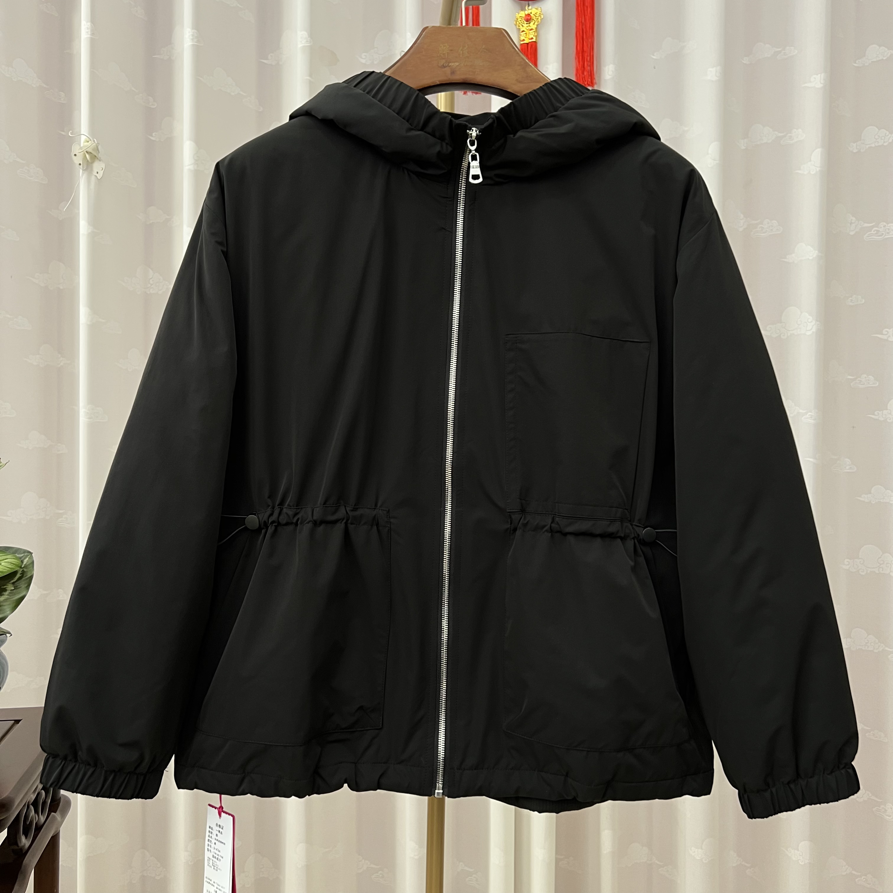 胖人坊大码休闲连帽棉服4766 衣长68