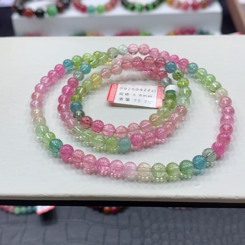 【闪购商品】碧玺手链未镶嵌老矿冰淇淋色碧玺手链