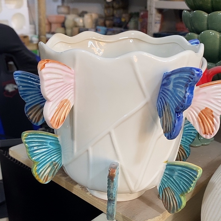 陶摆件陶盆有孔 瑕疵介意勿拍