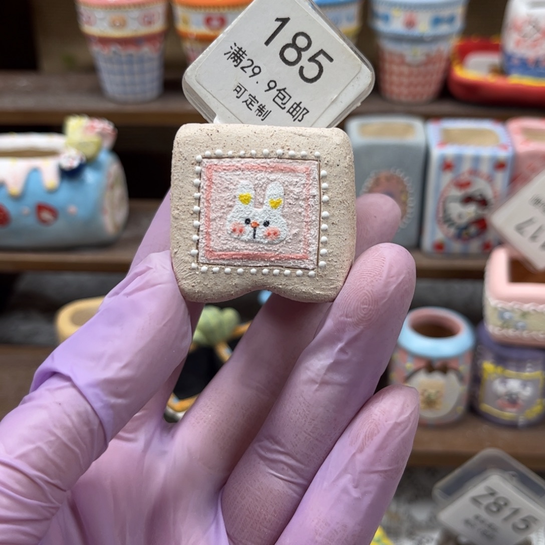 椰***冻185兔子方盆手绘花盆