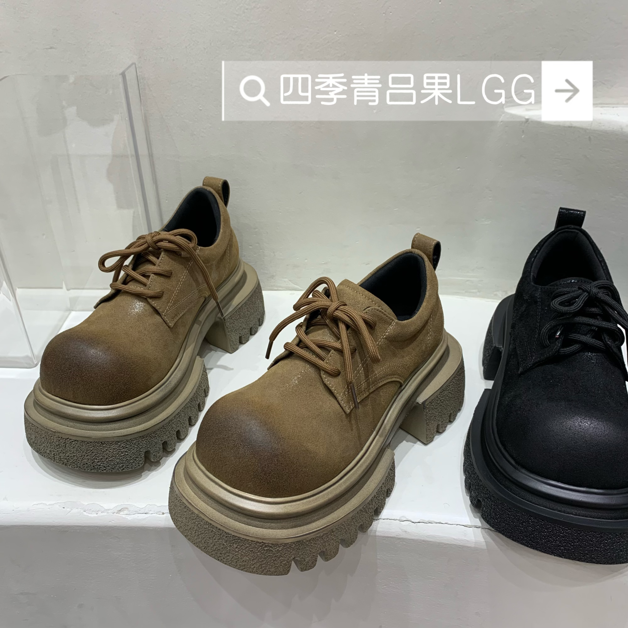 鱼子酱欧版大头新款乐福鞋女2025ss厚底轻便真皮百搭小皮鞋