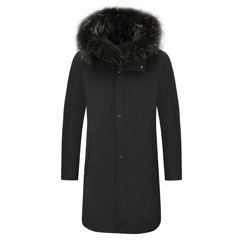 H1222芭冬季男式大衣休闲保暖防风外套 黑色