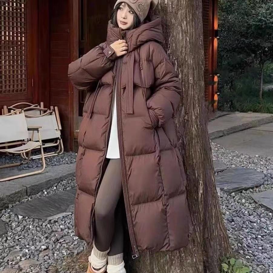 冬季加厚棉服女长款过膝韩版宽松面包