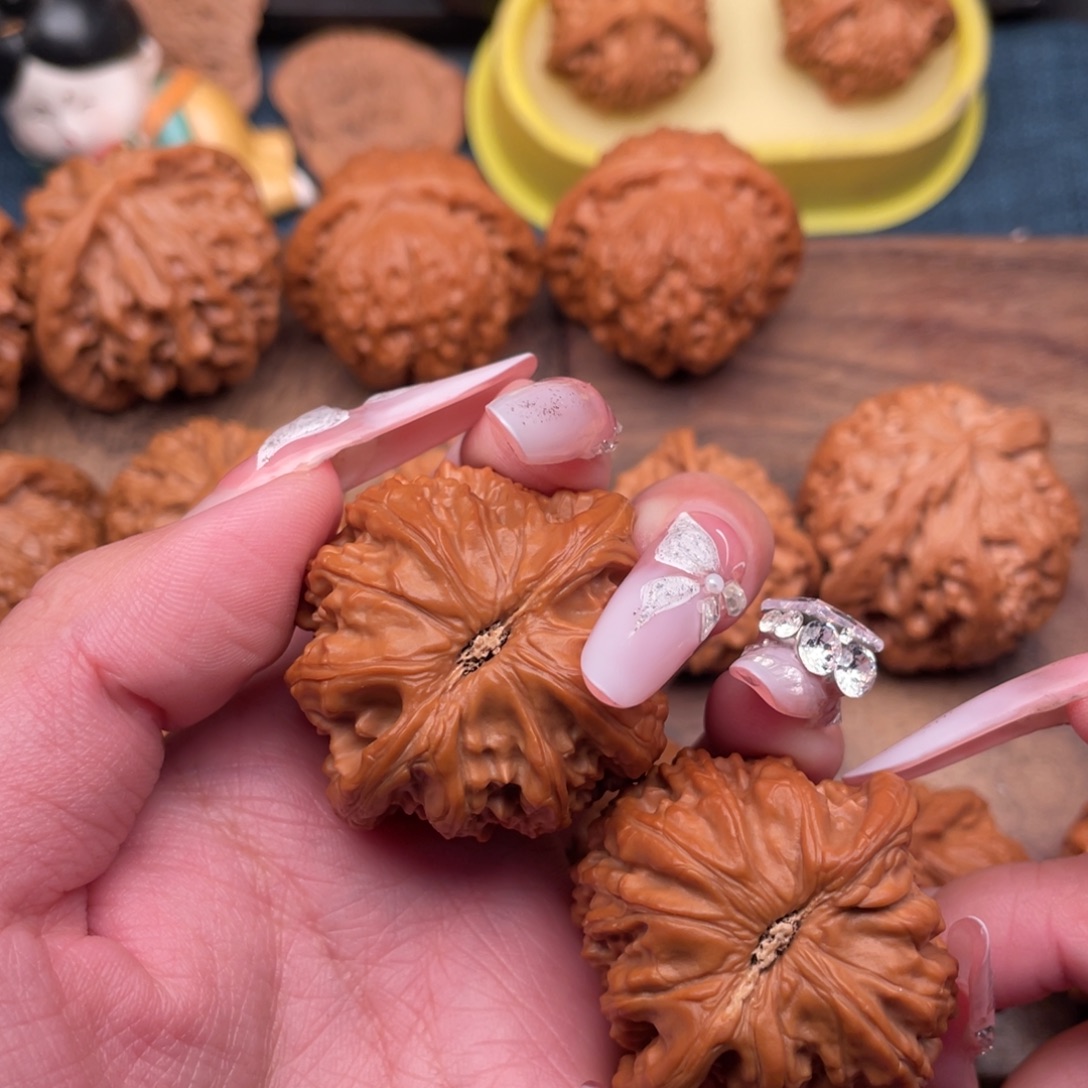 诬***结把件文玩核桃全品白狮子41