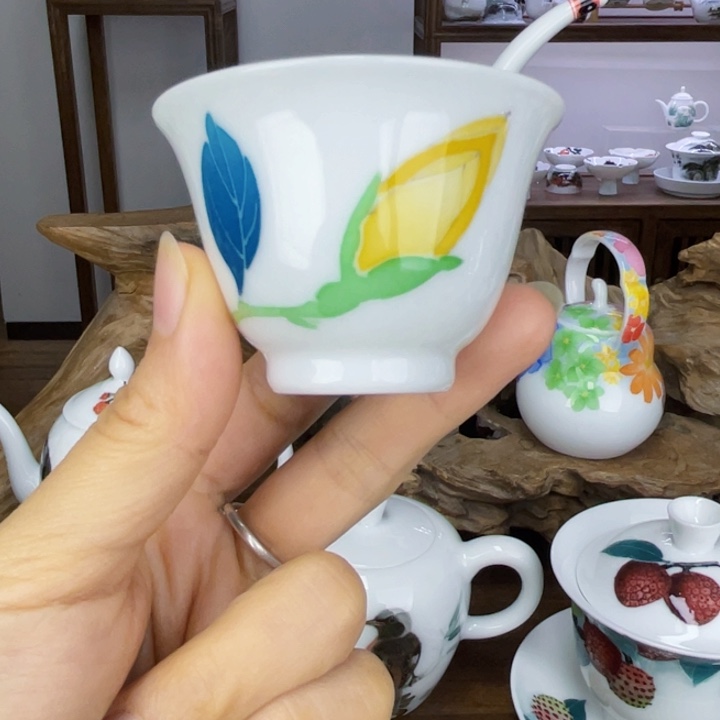 杯主人杯手绘釉下彩