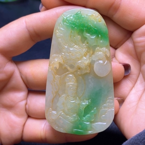 白玉菩提吊坠摆件