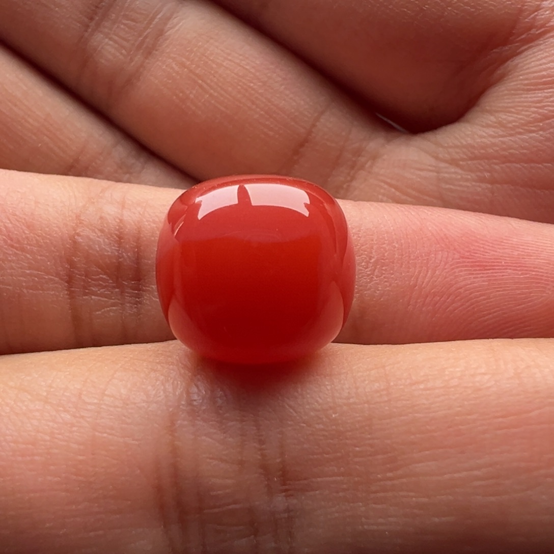 南红玛瑙未镶嵌老型13.5x12.5有白纹