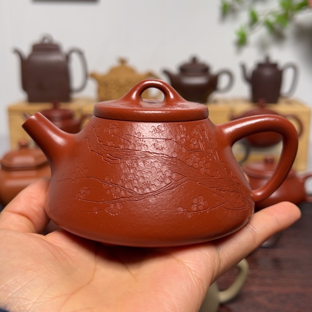 茶壶紫砂210cc全手工子冶石瓢