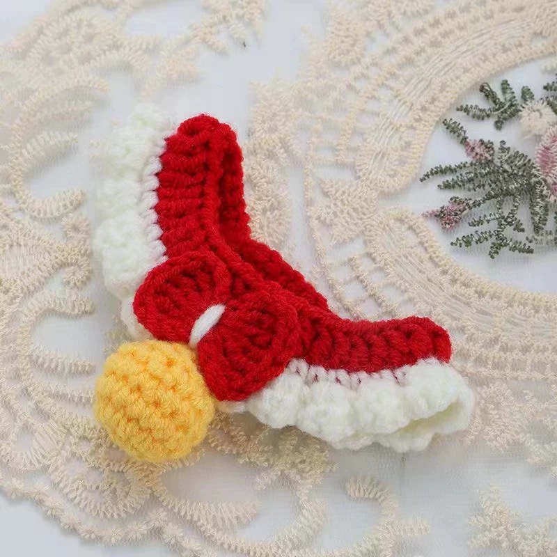 宠物编织小猫项圈毛线项圈圣诞节拍照宠物项圈猫咪项圈猫咪项链