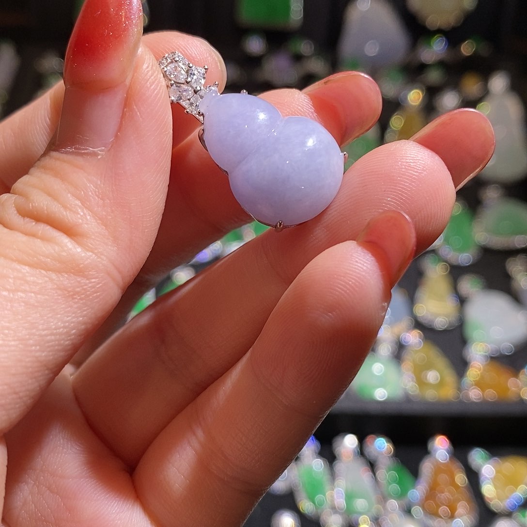 颈饰银S925镶嵌翡翠天然翡翠