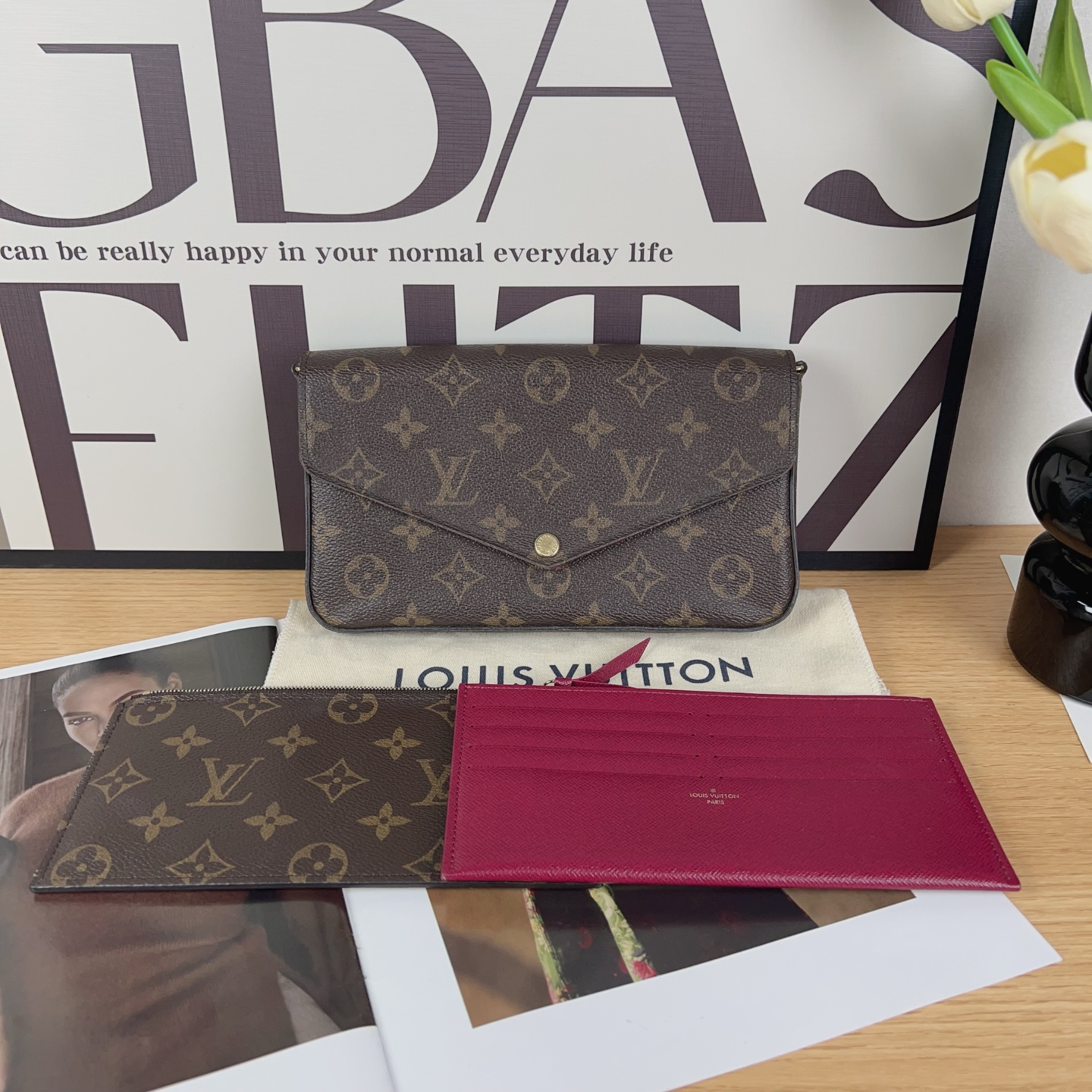 99新 LouisVuitton/路易威登 老花三合一 肩包