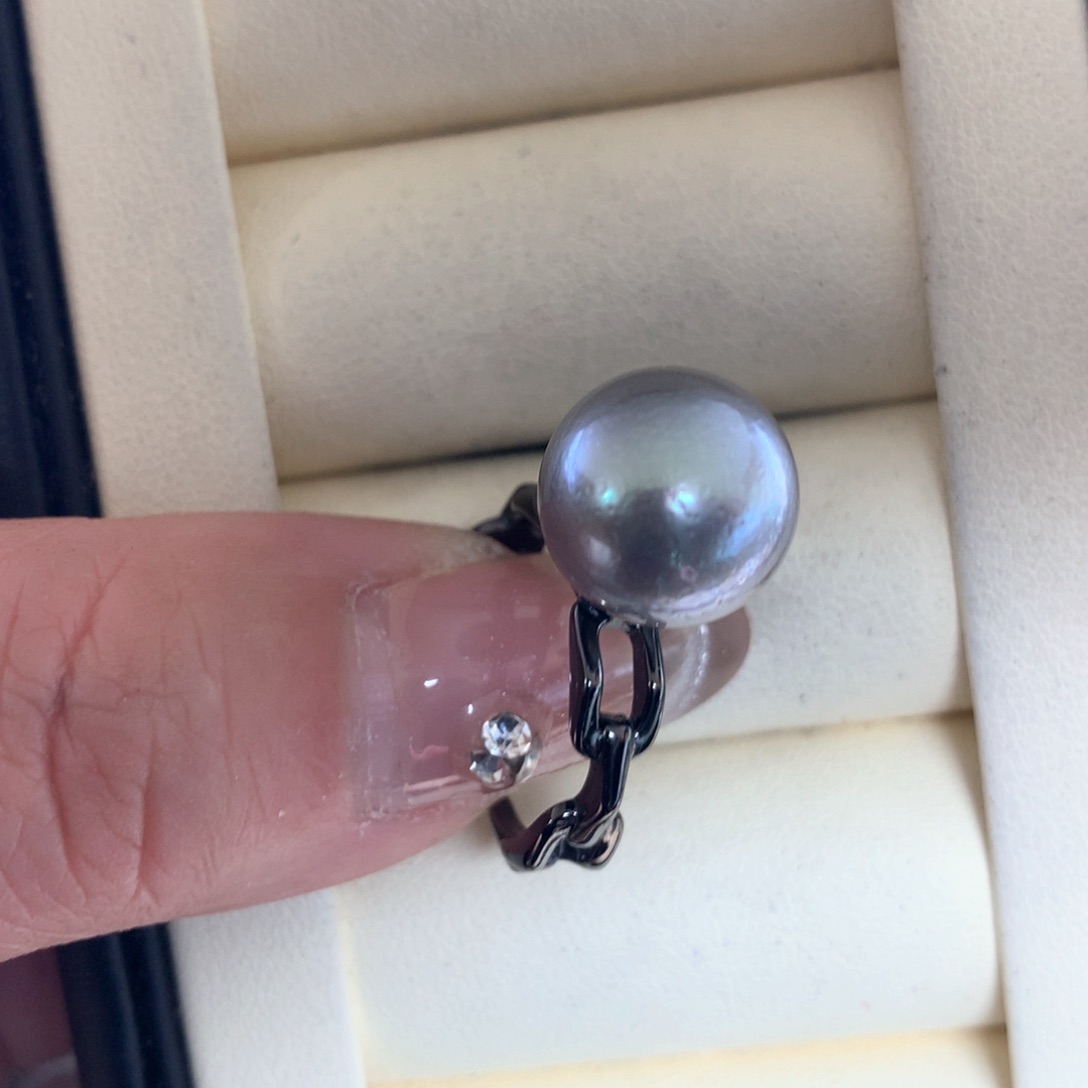 海水珍珠戒指银S925镶嵌