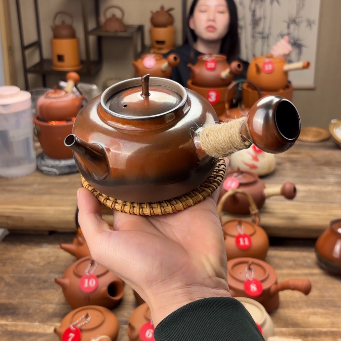 煮水煮茶甘甜 潮州砂铫壶 搭藤垫