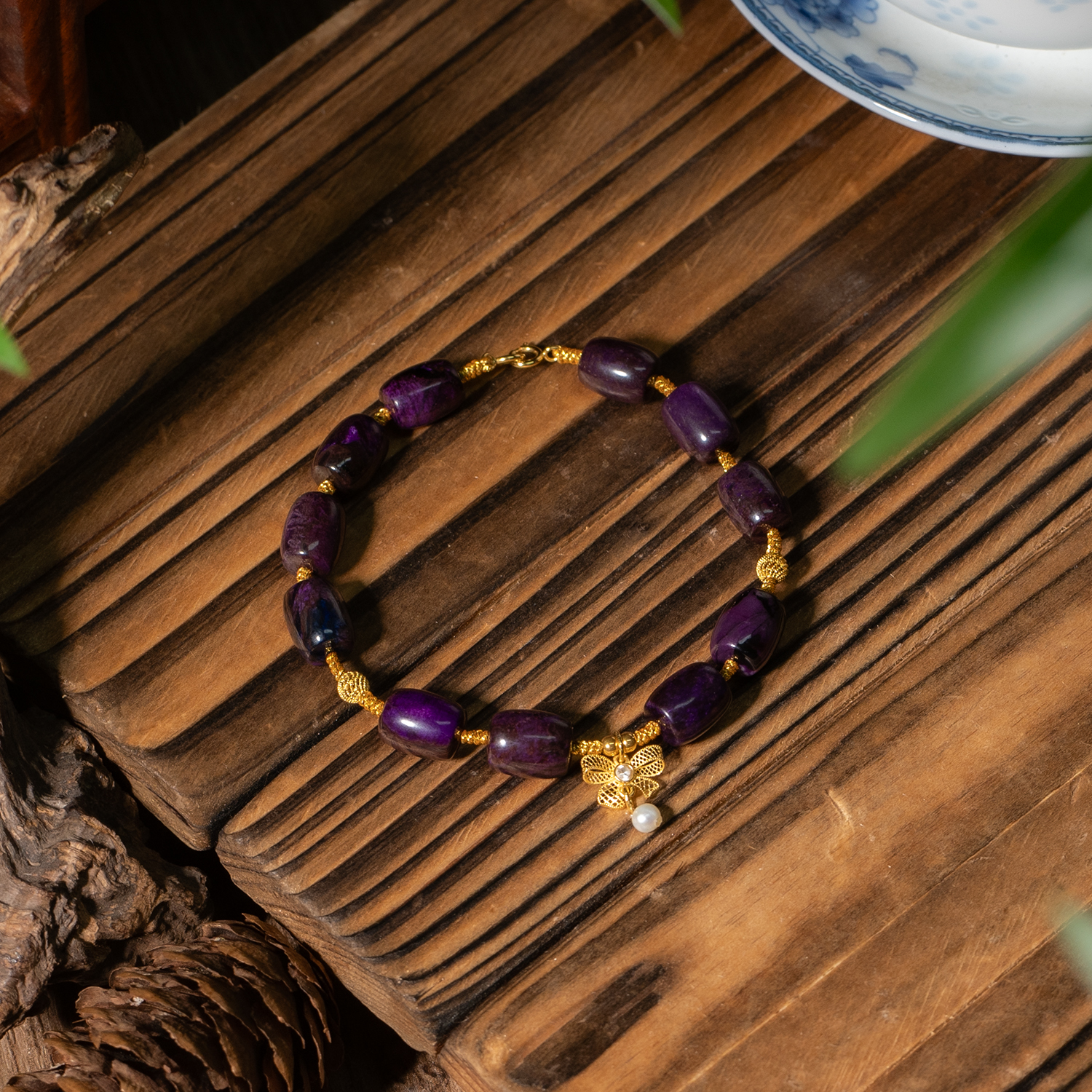 月森 | 老油帝王紫紫舒俱来桶珠手链/手围16/多样性发/P5791/18/0