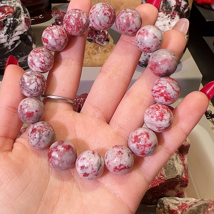 天然辰砂原石手串卡13+
