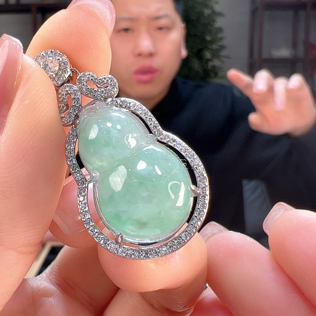 翡翠吊坠(不含链)银S925镶嵌吊坠48