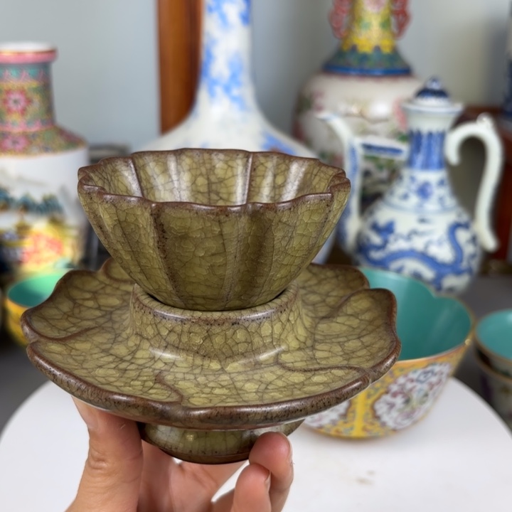 摆件哥窑茶盏！！！！