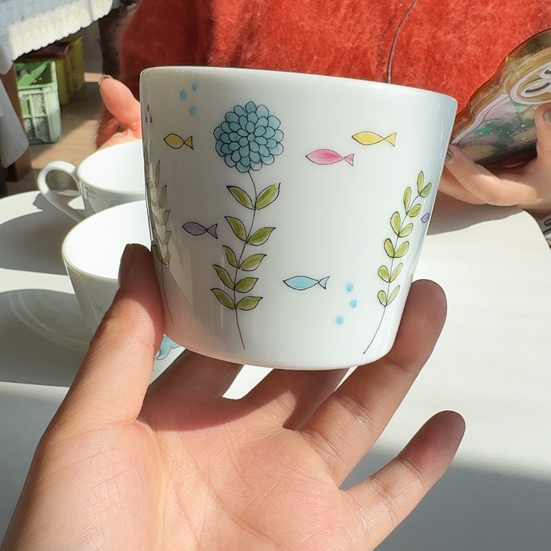 瓷片设计师款水杯花