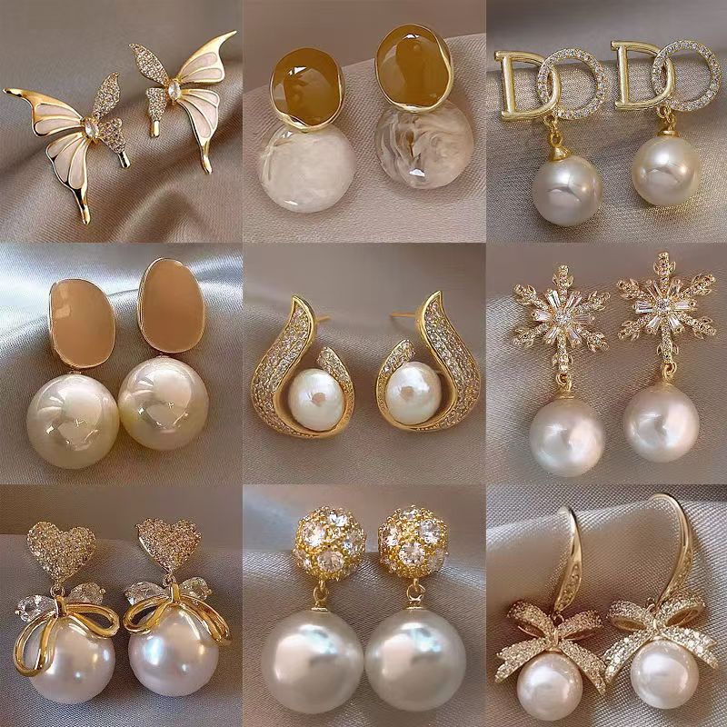 合金锆石耳饰 合金耳钉