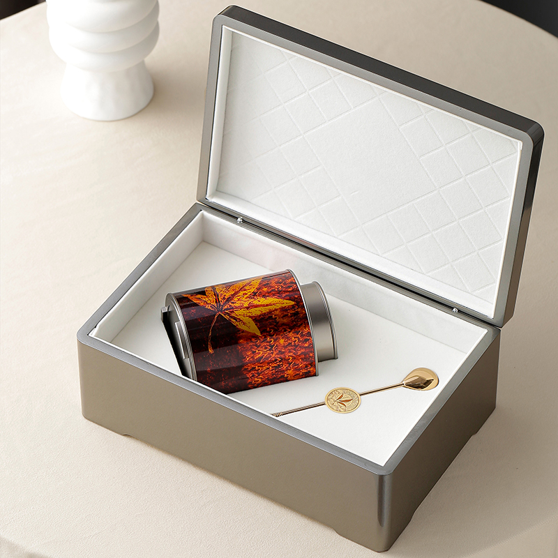 便携密封茶叶罐小号合金防潮罐轻奢高档迷你绿茶碧螺春烤漆盒定制