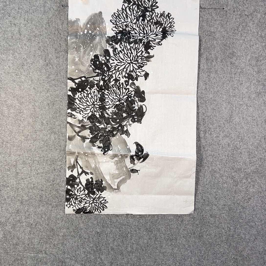 国画855 花鸟在树丛的顶端鸣叫叫声响