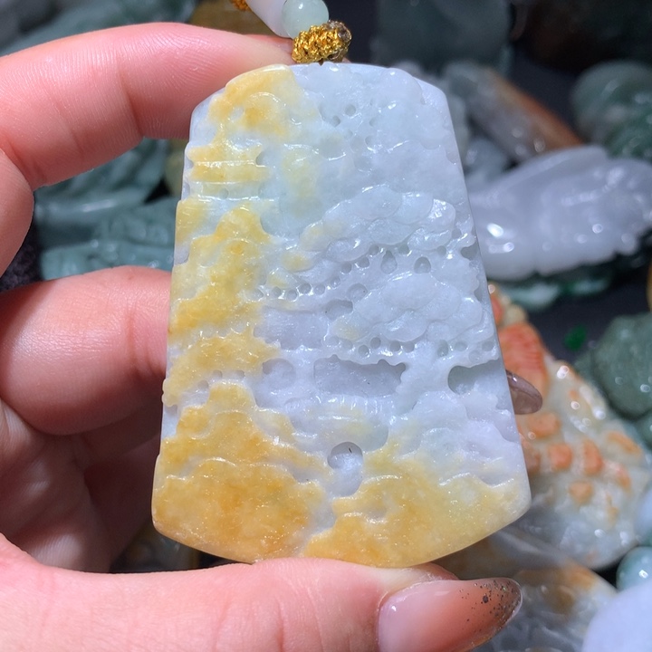 翡翠未镶嵌颈饰保真天然A货翡翠