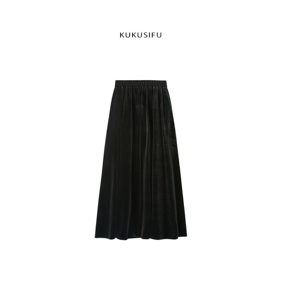 赫本风法式半身裙女高克重蜜丝绒松紧腰净版优雅气质伞裙