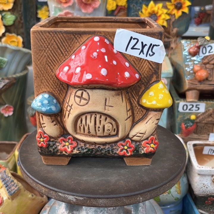 紫砂花盆粗陶材质多肉花盆