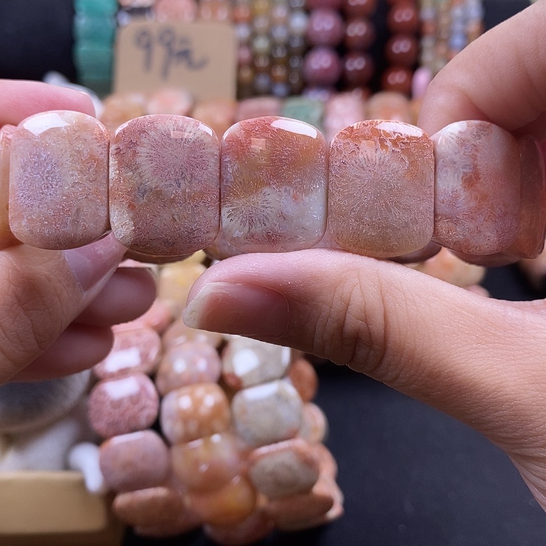硅化珊瑚（珊瑚玉）未镶嵌手牌 双十一大破价 15