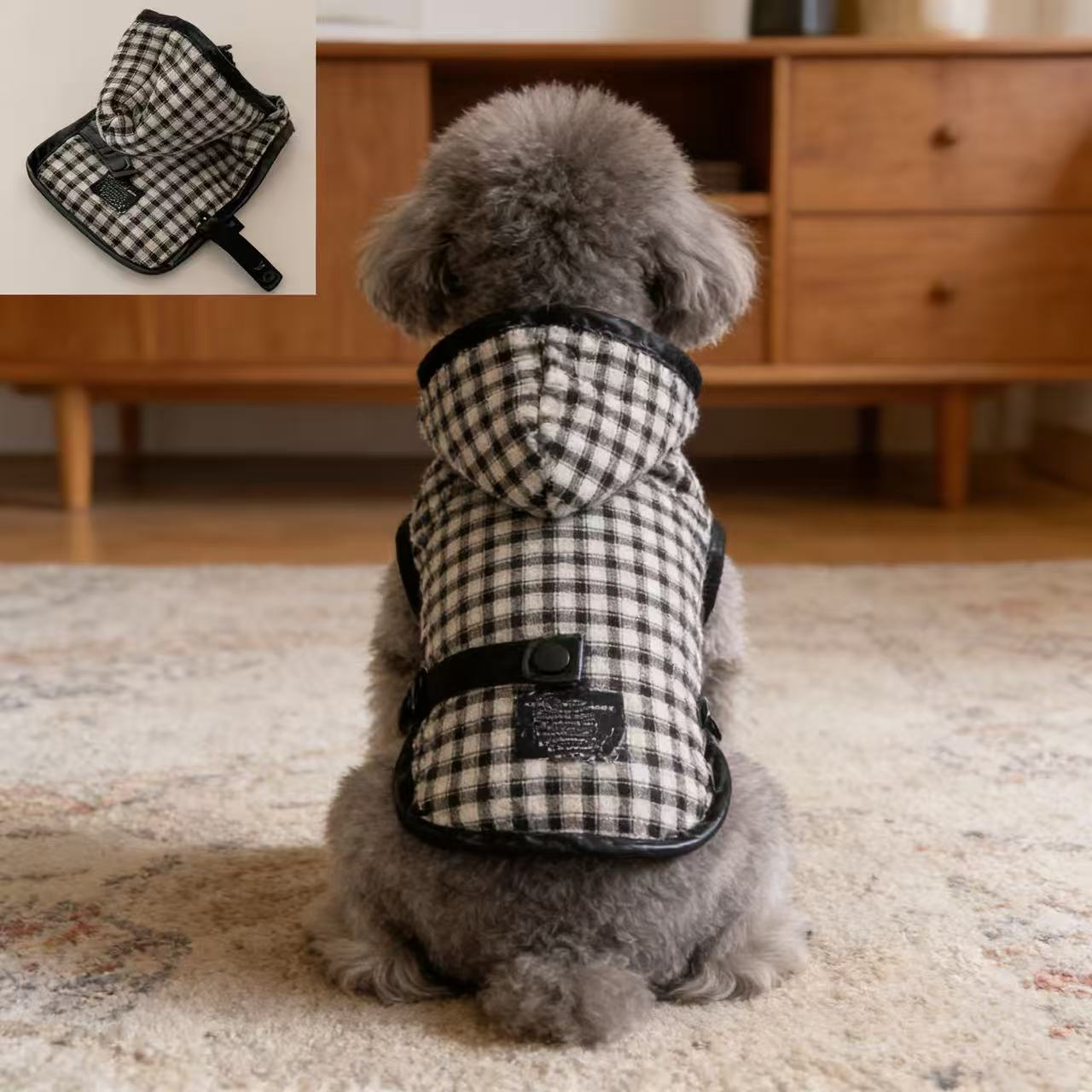 宠物服狗狗秋冬棉服格子软糯糯保暖舒适棉服外套